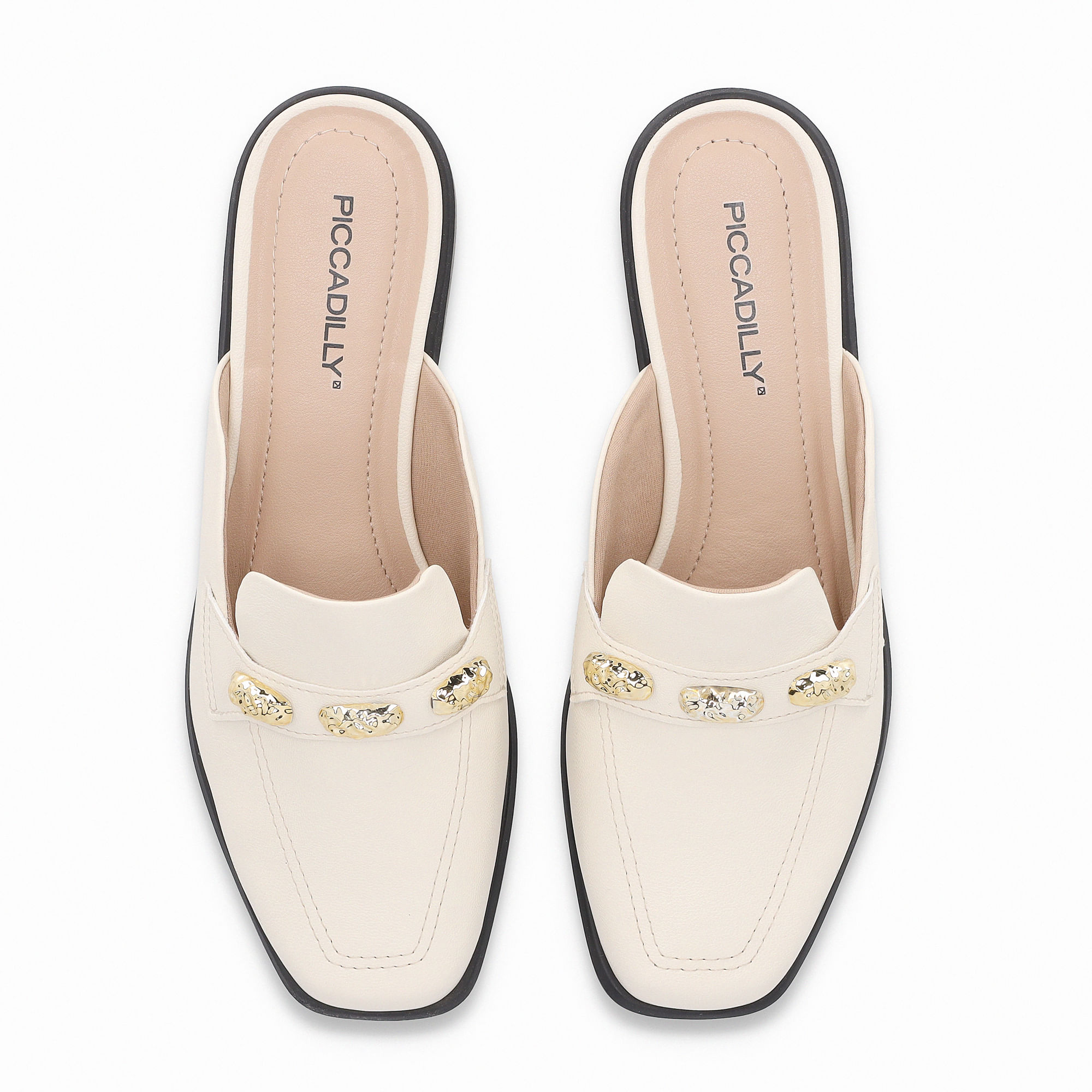 Mule Giovanna Salto Baixo Off White | Piccadilly