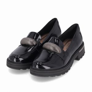 PICCADILLY MAXI - Sapato Loafer Gisa Anabela Médio Preto