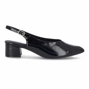 Sapato Slingback Taci Salto Médio Preto