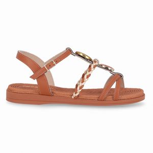 Rasteirinha Adla Rasteira Ocre/Ouro