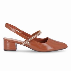 Sling Back Taci Salto Médio Ocre