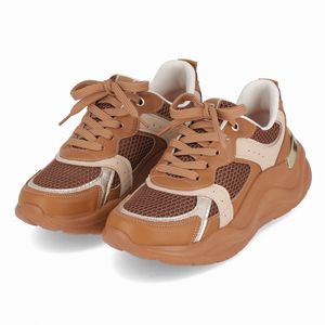 Tênis Fascite Anabela Médio Mascavo com Brule