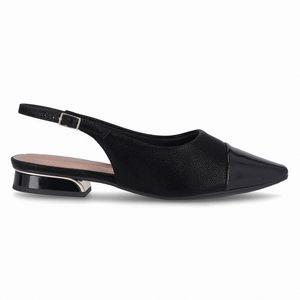 PICCADILLY MAXI - Sapato Slingback Silvia Salto Baixo Preto
