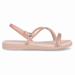 Sandália Rasteirinha Adla Ouro Rosado