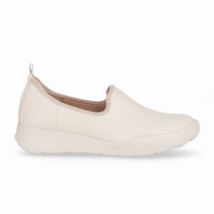 Tênis Fascite Anabela Médio Off White com Marfim