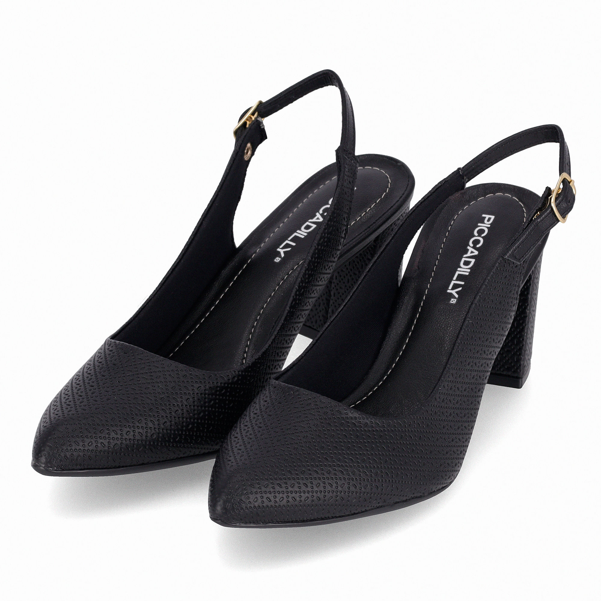 Sapato Slingback Luiza Salto Alto Preto | Piccadilly