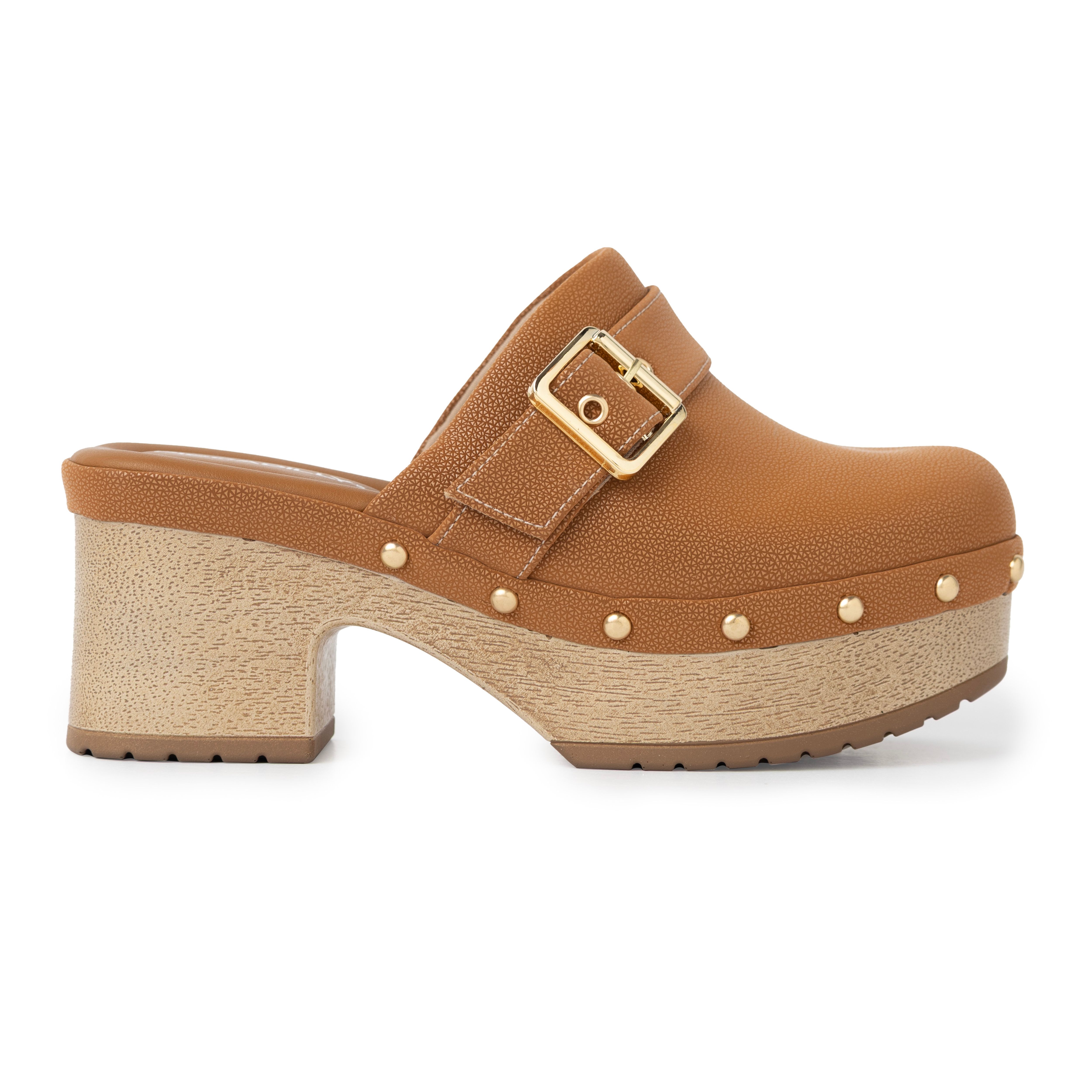 Tamanco Clog Salto Alto Mascavo | Piccadilly
