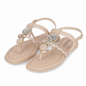 Sandália Rasteirinha Gabi Brule com Off White