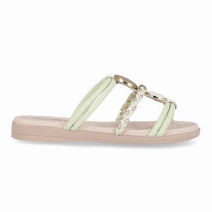 Chinelo Rasteirinha Adla Verde Mint com Off White