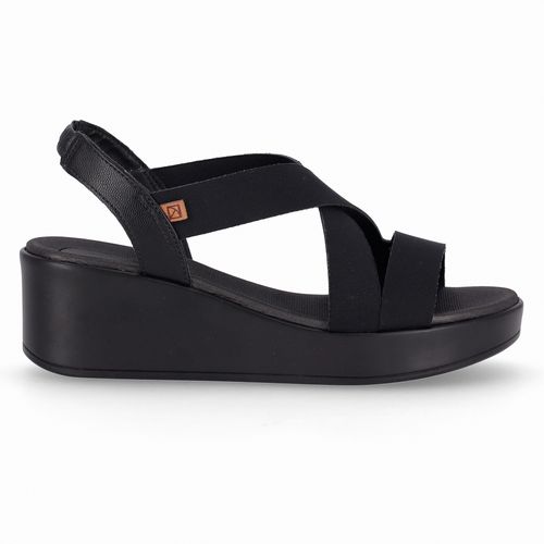 Sandália Anabela Médio Preto