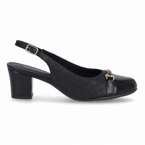 Sapato Slingback Laura Salto Médio Preto
