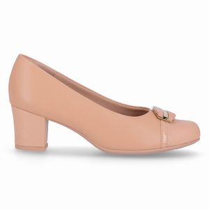Scarpin Laura Salto Médio Nude Claro