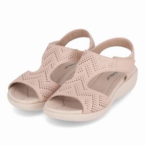 Sandália Fascite Anabela Médio Rose