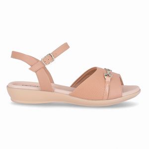 Sandália Camila Rasteira Nude Claro