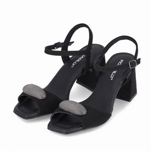 Sandália Flavia Salto Alto Preto