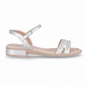 Sandália Taila Salto Baixo Prata