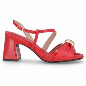 Sandália Flavia Salto Alto Vermelho