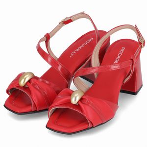 Sandália Flavia Salto Alto Vermelho