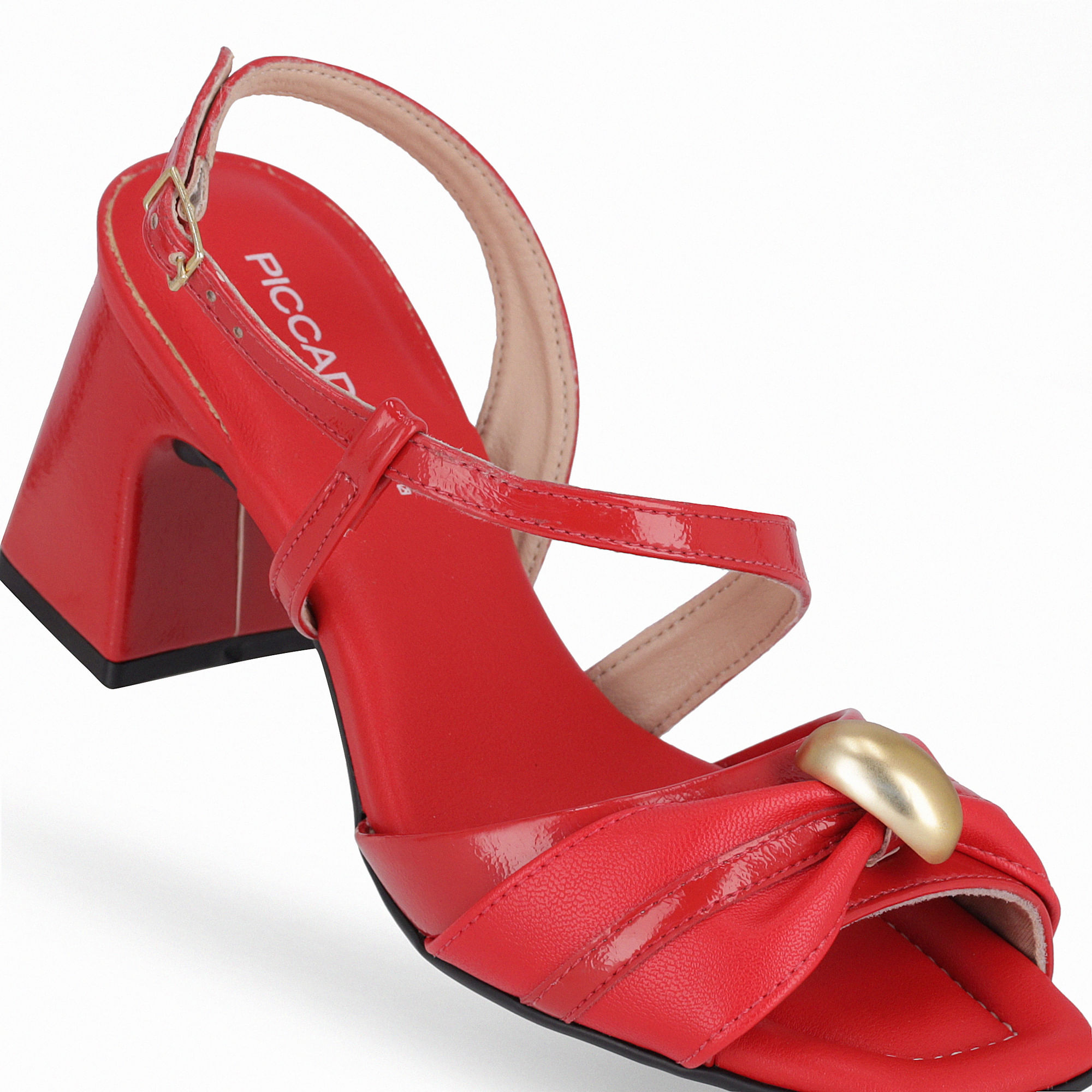 Sandália Flavia Salto Alto Vermelho | Piccadilly