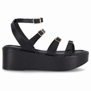 Sandália Leia Anabela Médio Preto