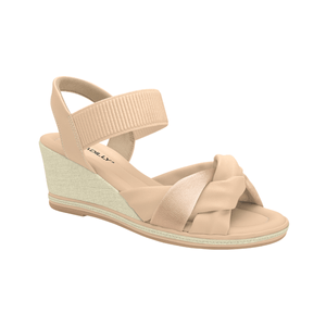 Sandália Alice Anabela Alto Rose com Ouro Rosado