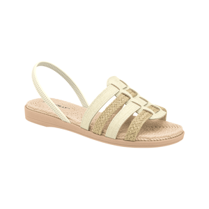 Rasteirinha Adla Natural com Off White