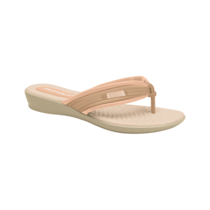 Chinelo Camila Rasteira Rose com Nude Claro
