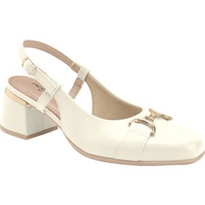 PICCADILLY MAXI -Slingback Estela Salto Médio Off White