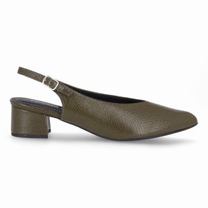 Slingback Taci Salto Médio Militar