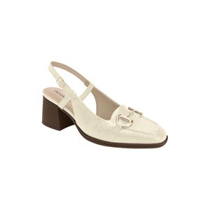 Sapato Slingback Cassiana Salto Médio Off White