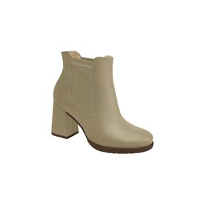 Bota Chelsea Elisete Salto Alto Areia