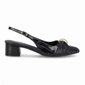 Sapato Slingback Taci Salto Médio Preto