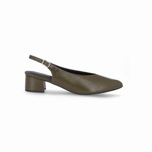 Slingback Taci Salto Médio Militar