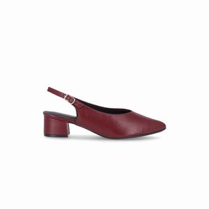 Slingback Taci Salto Médio Vinho