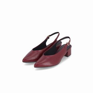 Slingback Taci Salto Médio Vinho