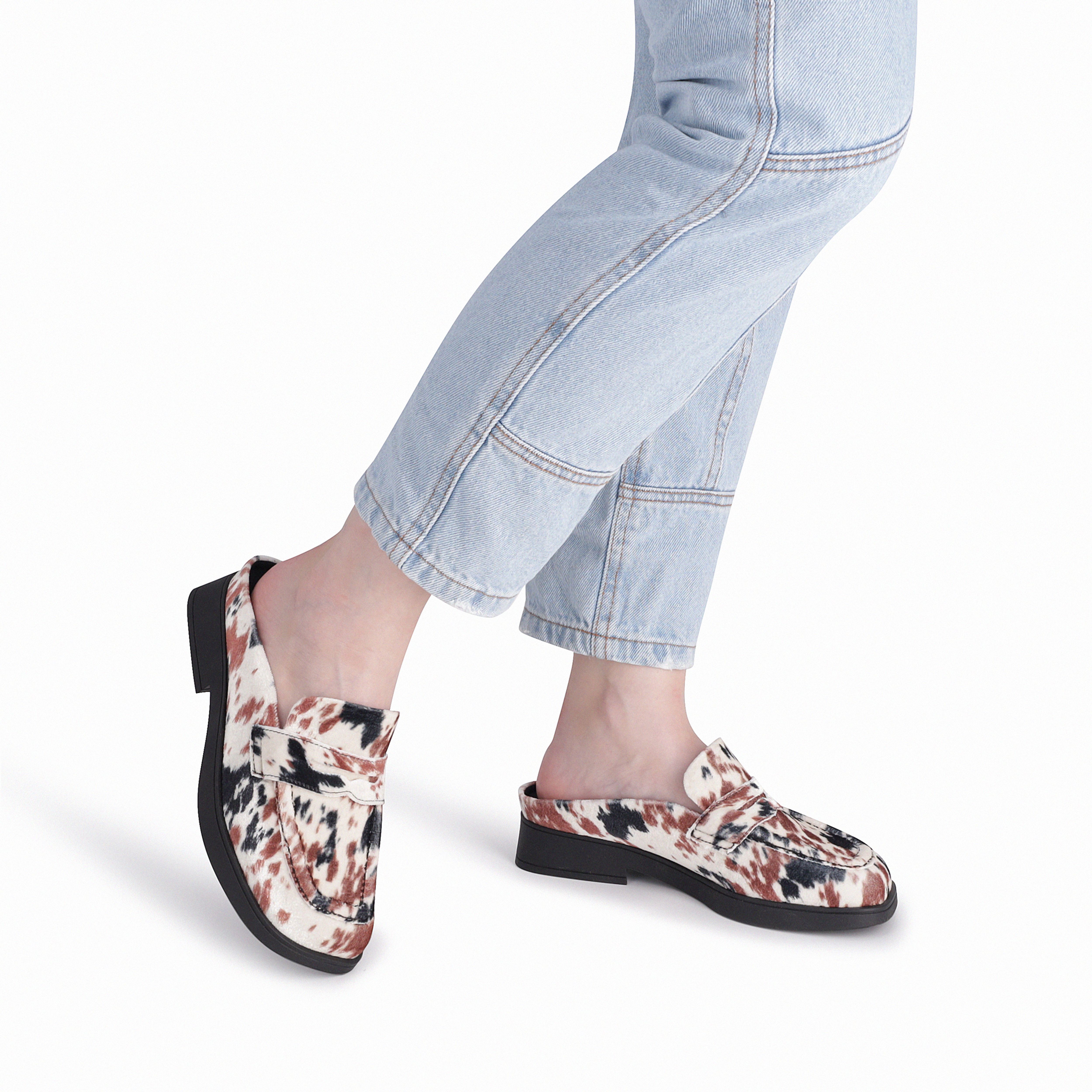 Mule Francisca Salto Baixo Animal Print | Piccadilly