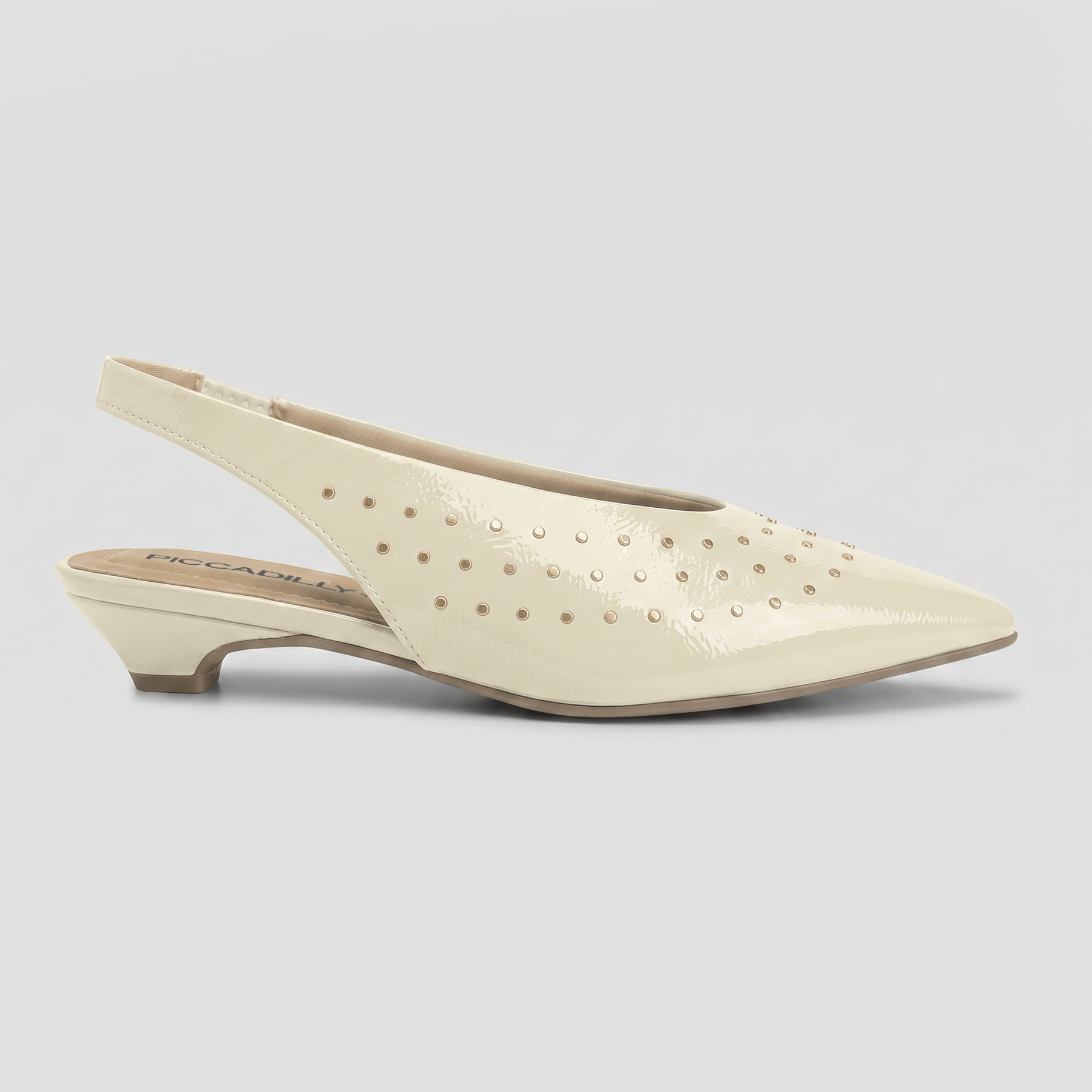Slingback Carla Salto Médio Off White | Piccadilly