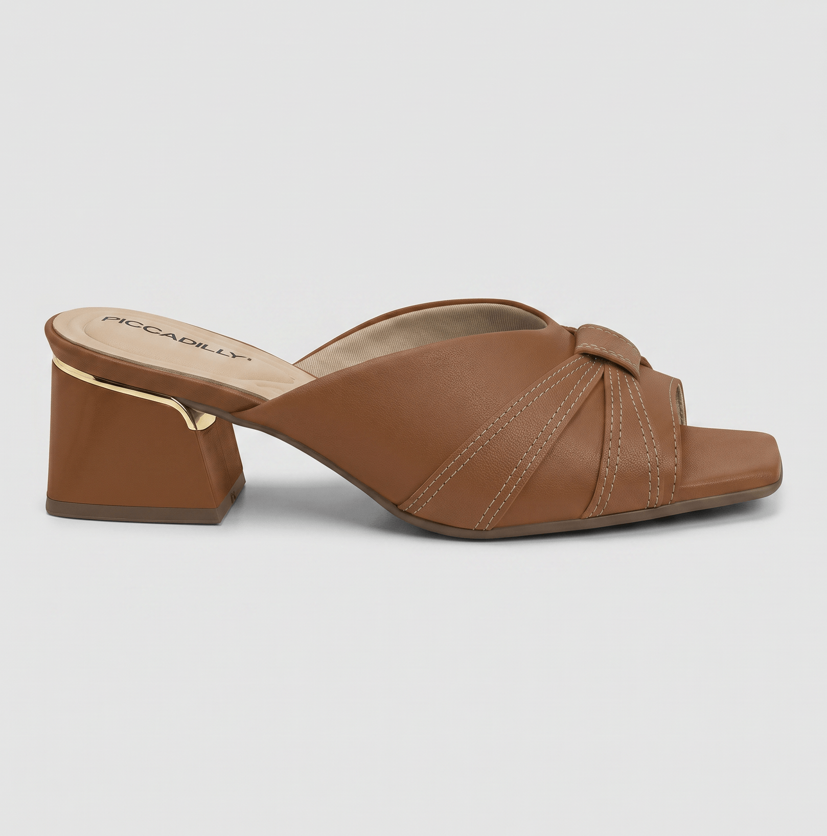 なお Tamanco Renee Salto Médio Ocre | Piccadilly