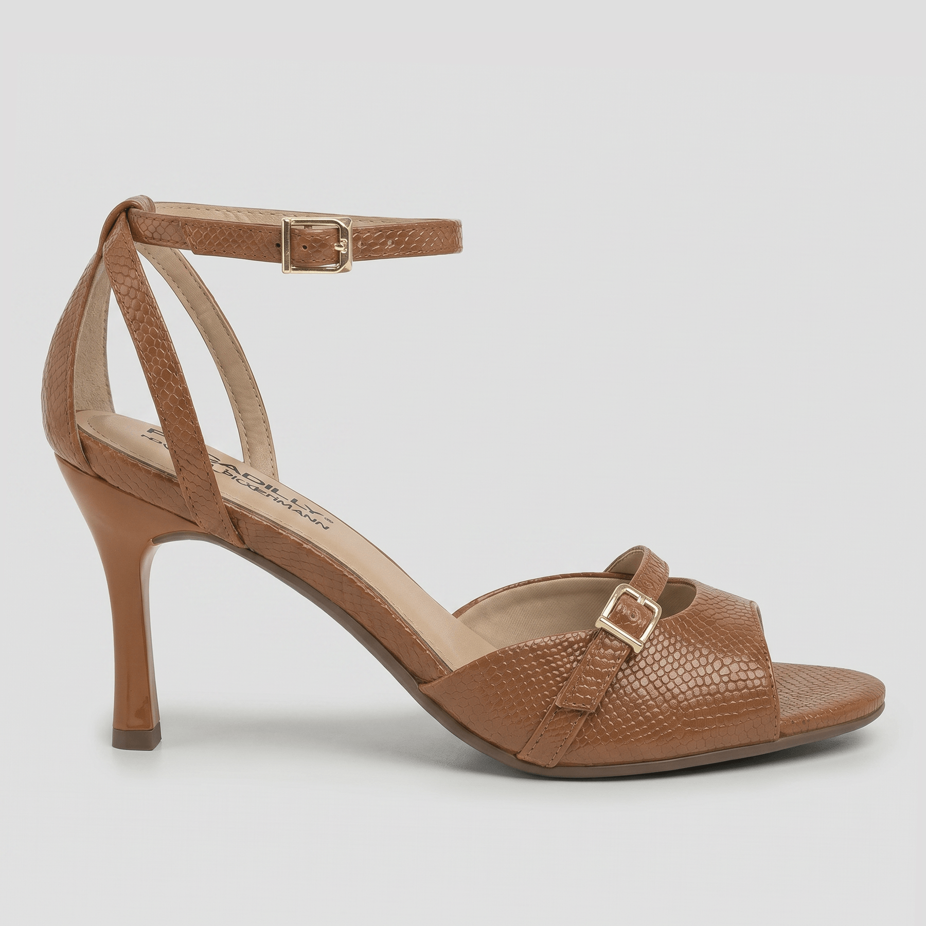 (カーリー) Sandália Carol Dieckmmann Salto Alto Ocre | Piccadilly